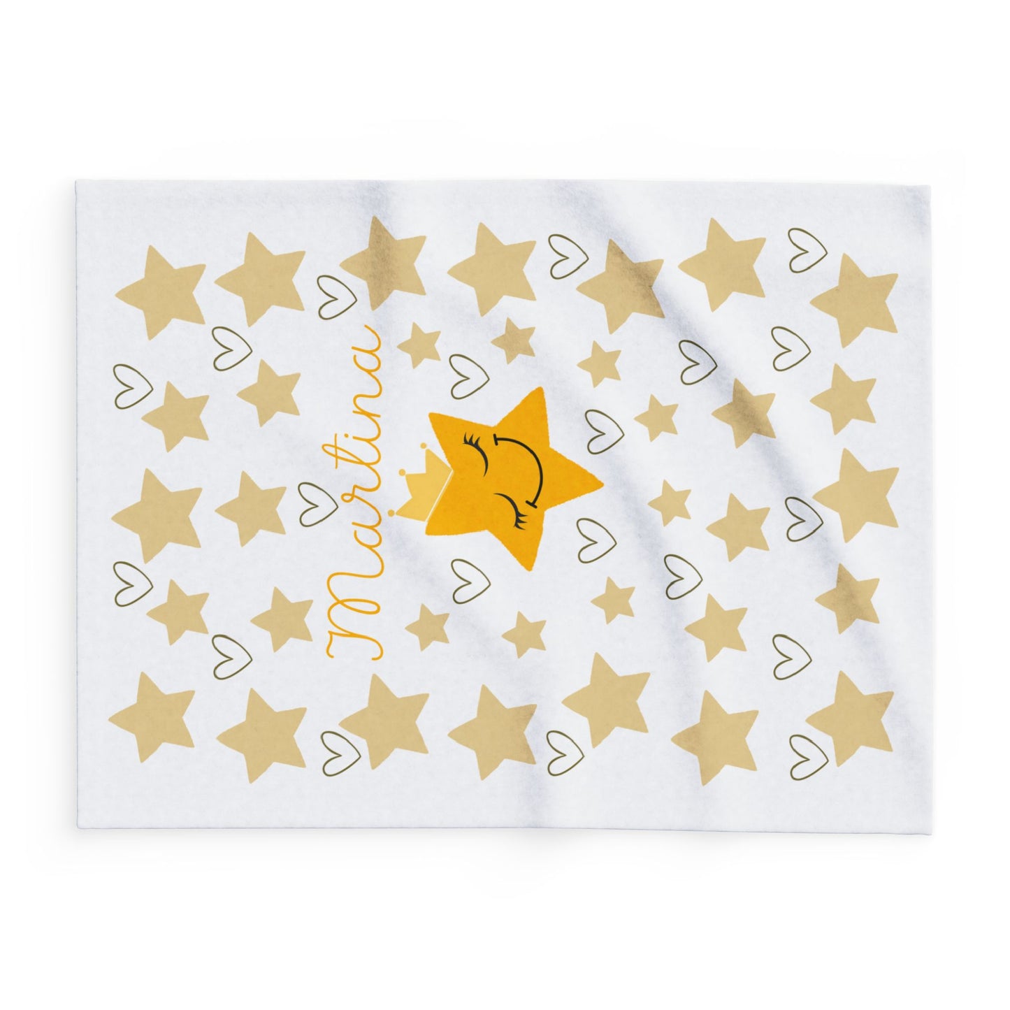 Coperta bebè in pile personalizzata con le stelle 75x100 cm