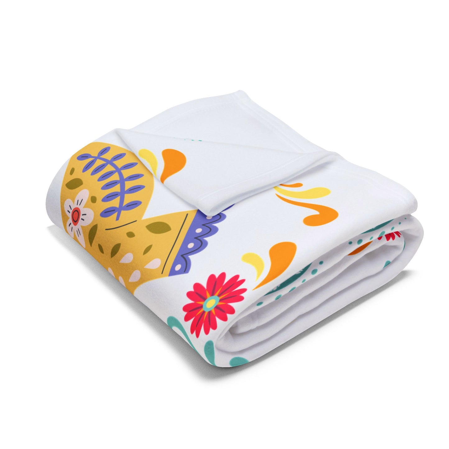 Coperta bebè in pile personalizzata folkloristica 75x100 cm