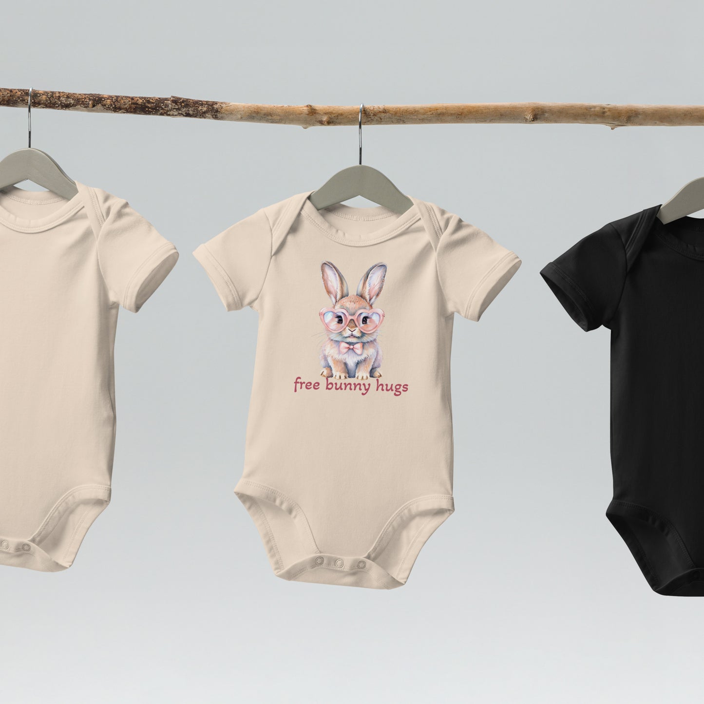 Body neonata con coniglio in cotone organico 100%