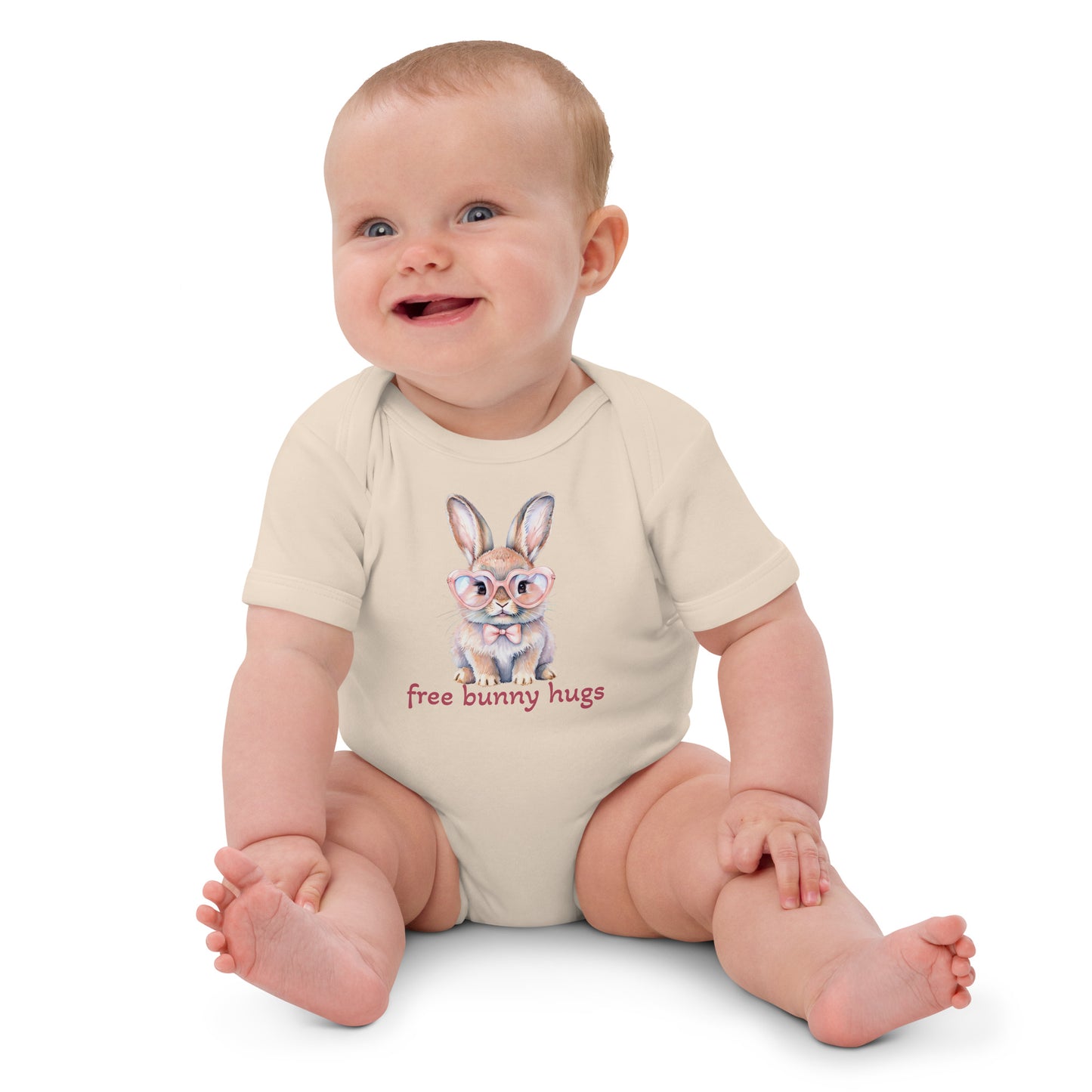 Body neonata con coniglio in cotone organico 100%