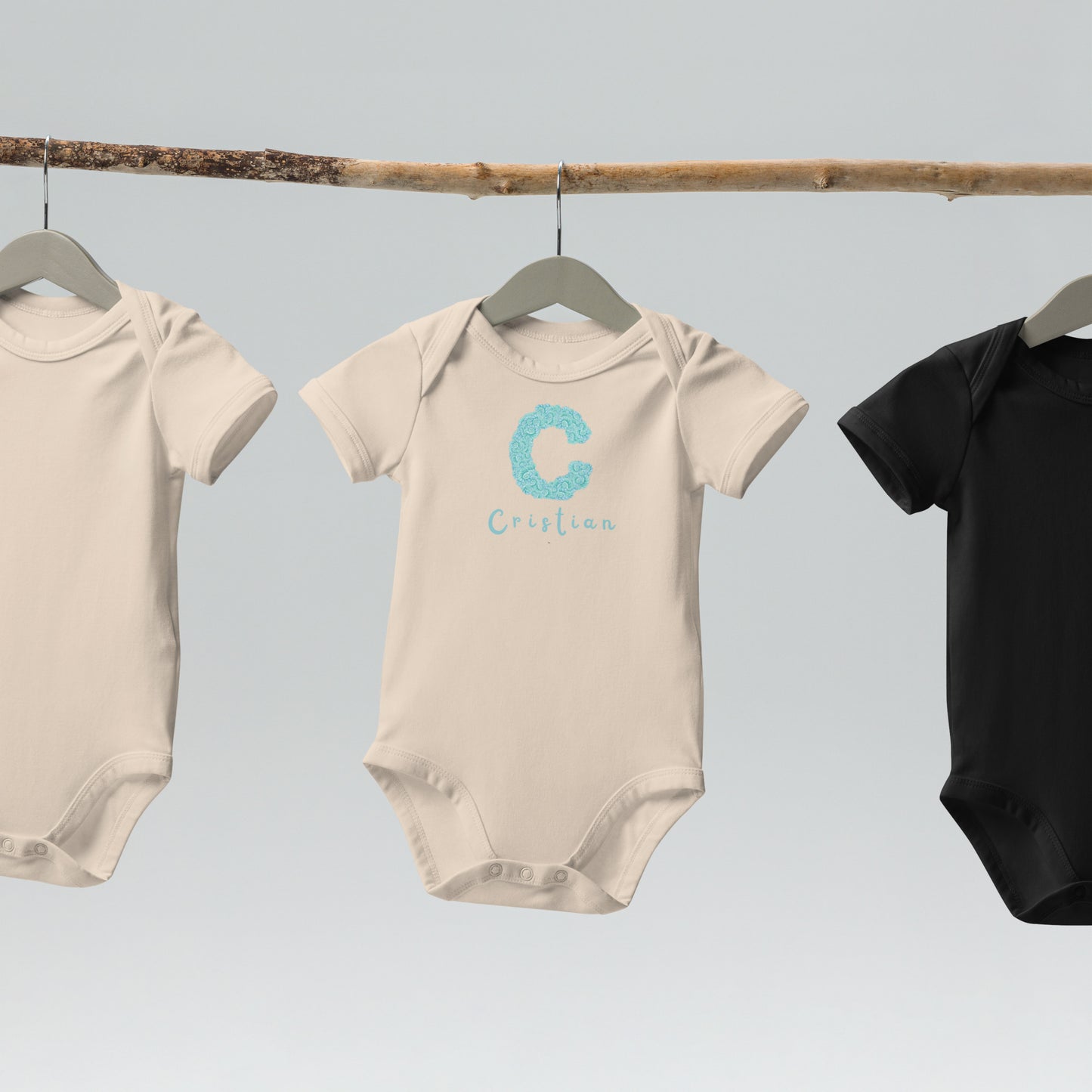 Body neonato in cotone organico 100% personalizzato