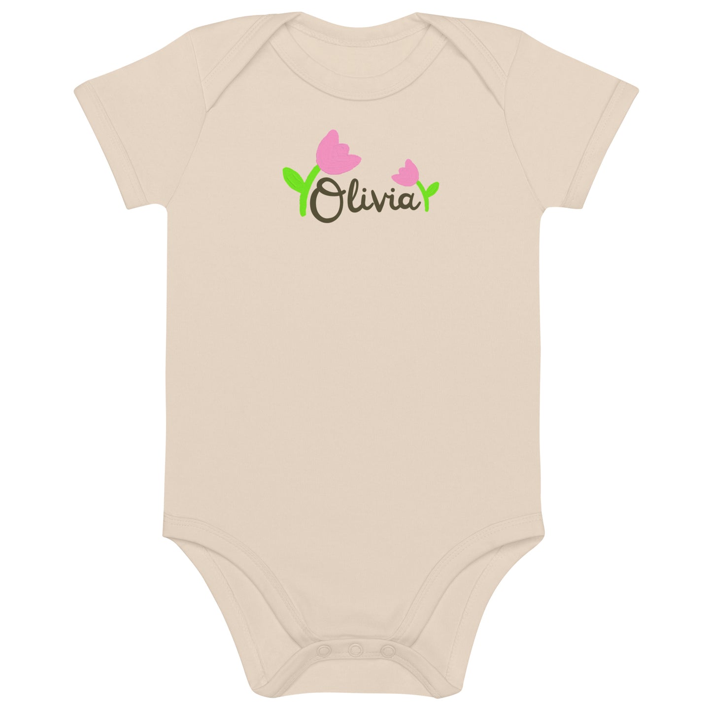 Body neonata con nome in cotone organico personalizzato
