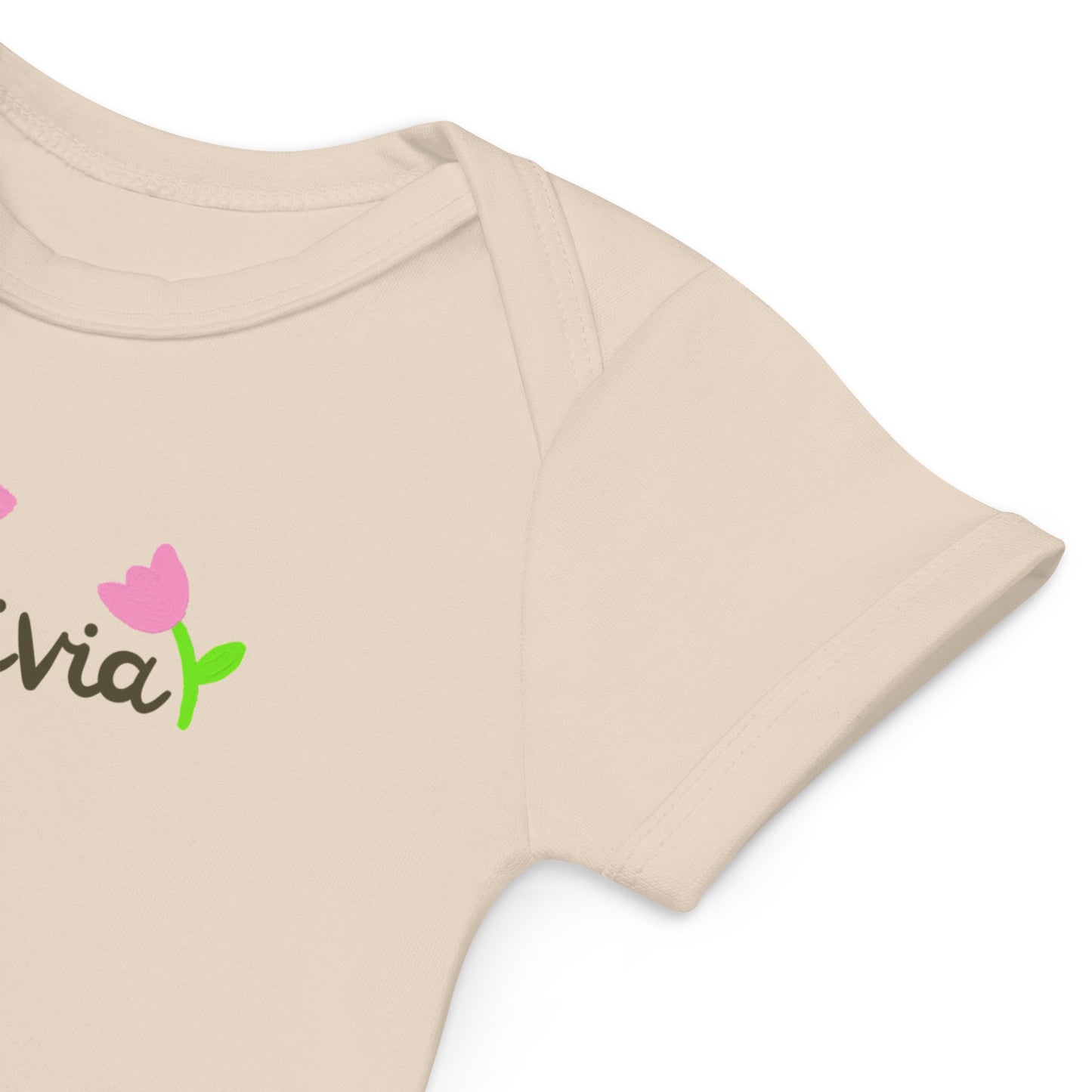 Body neonata con nome in cotone organico personalizzato