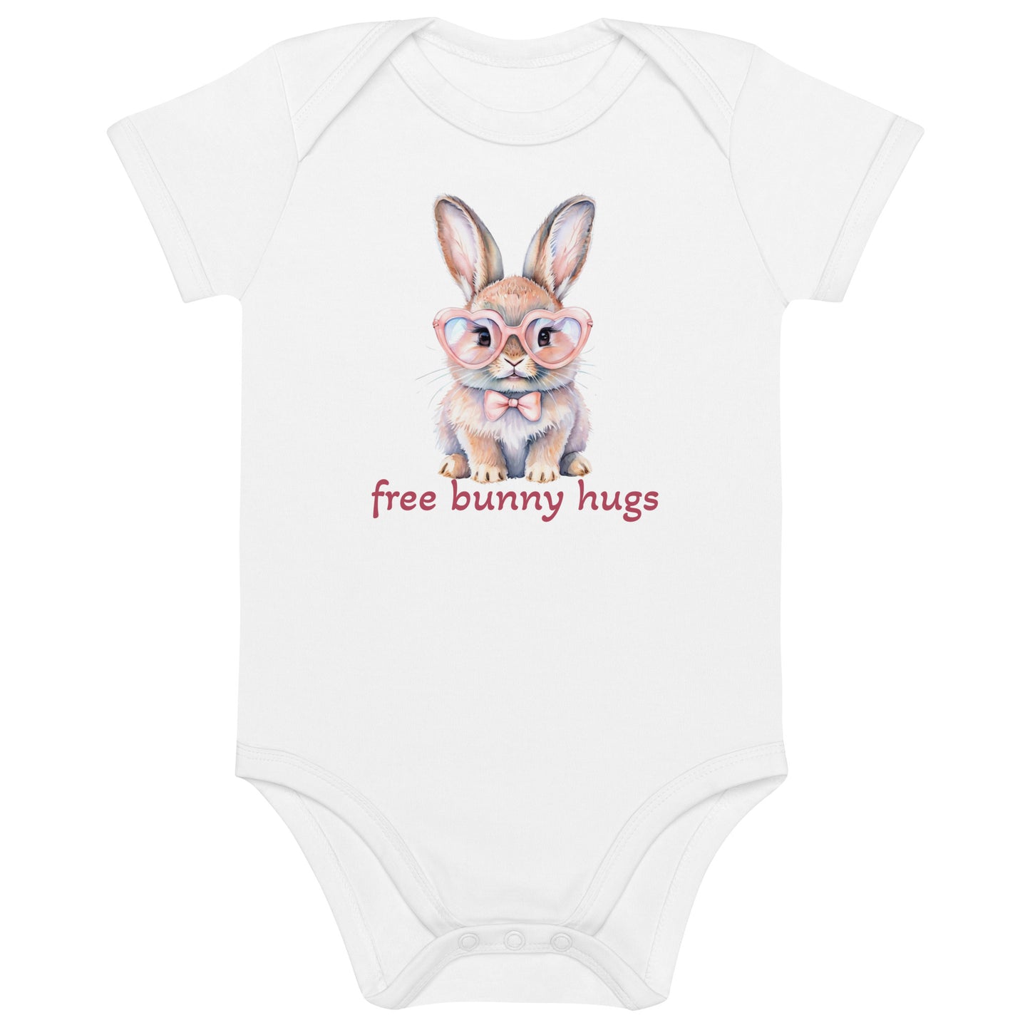 Body neonata con coniglio in cotone organico 100%