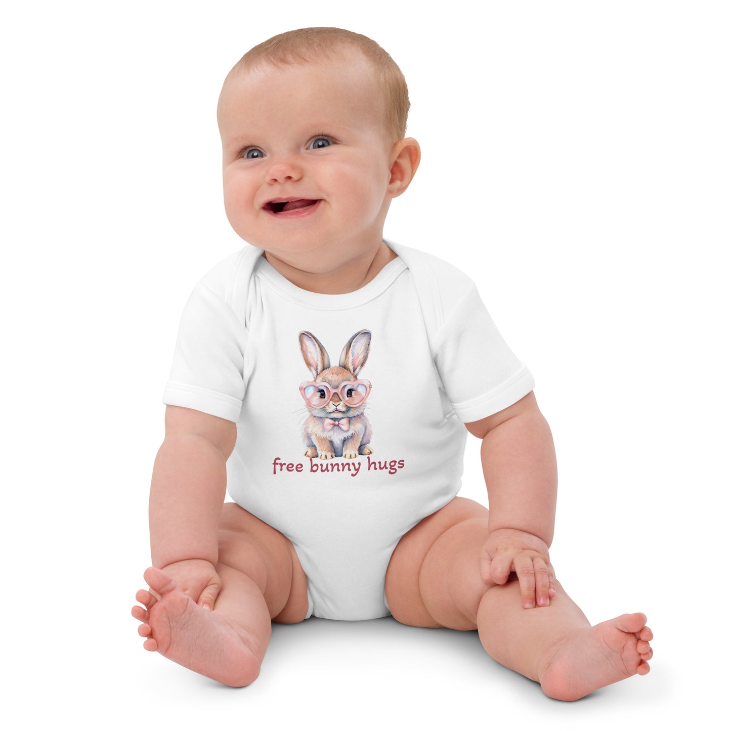 Body neonata con coniglio in cotone organico 100%