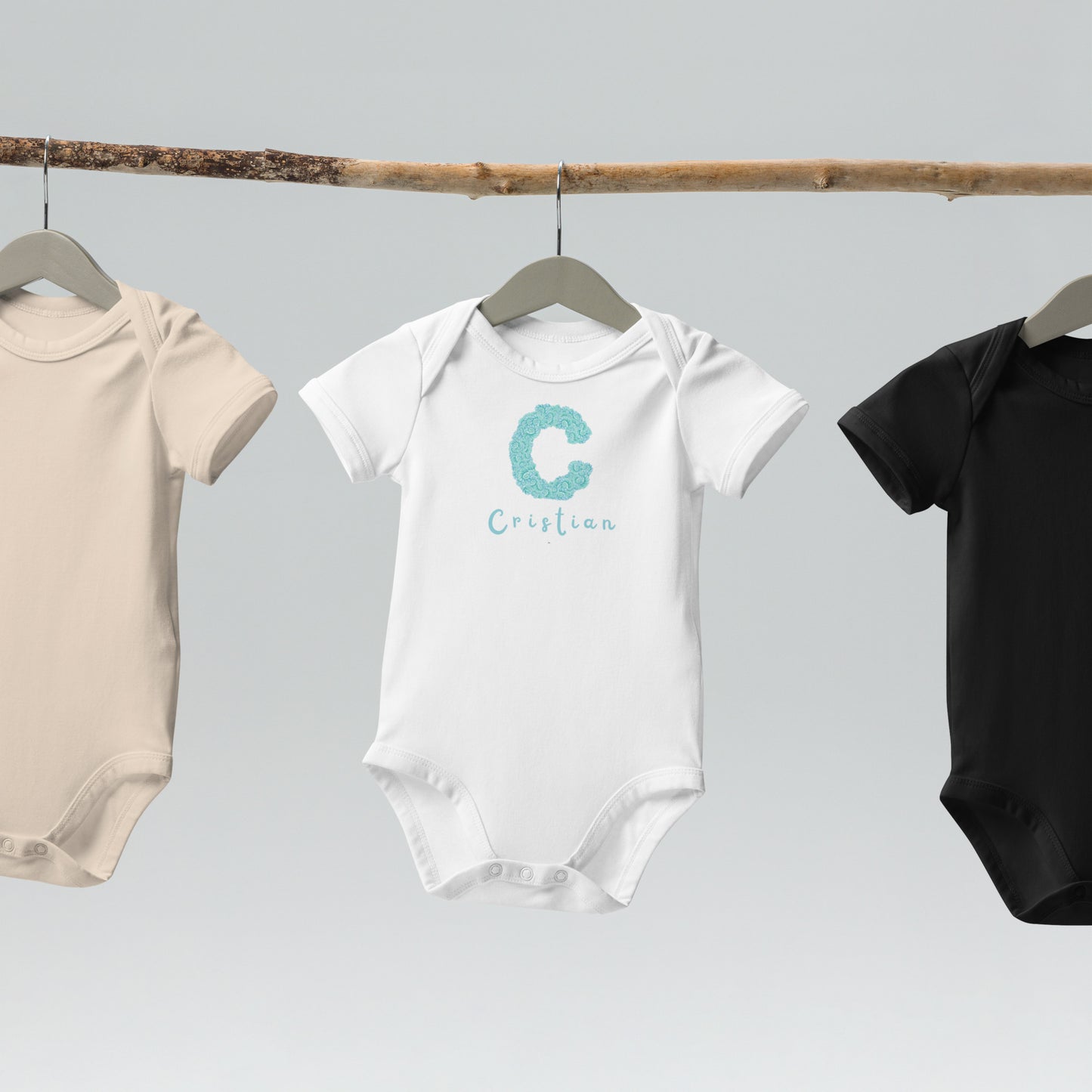 Body neonato in cotone organico 100% personalizzato