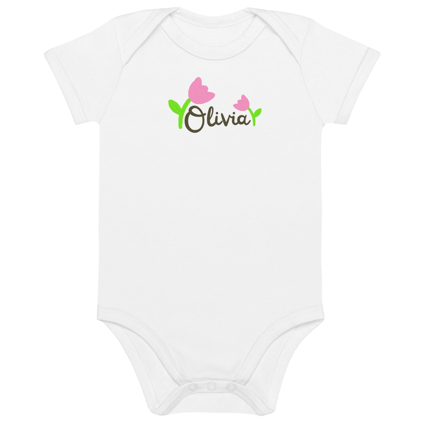 Body neonata con nome in cotone organico personalizzato