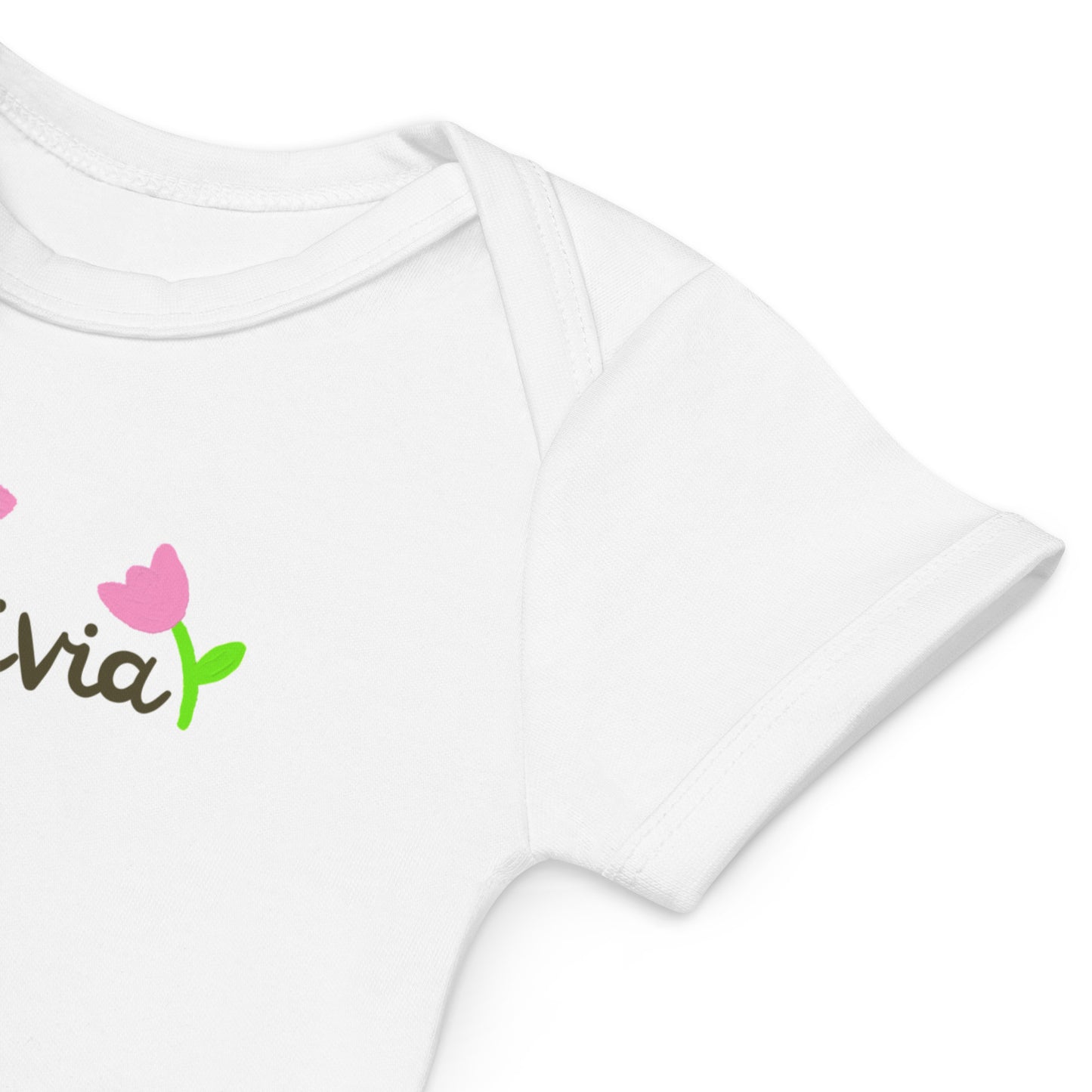 Body neonata con nome in cotone organico personalizzato