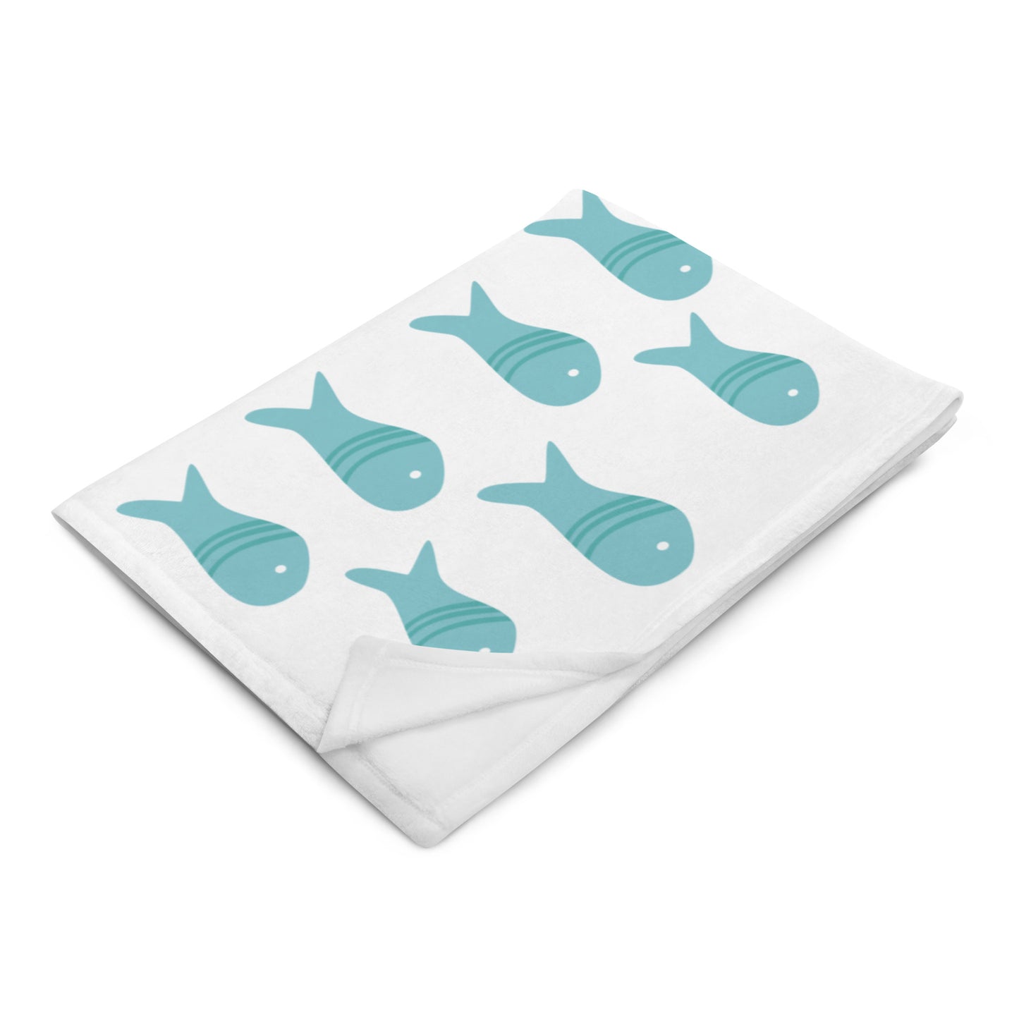 Coperta bambino/a personalizzata con pesciolini 125x150 cm