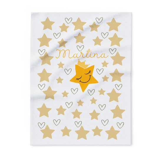 Coperta bebè in pile personalizzata con le stelle 75x100 cm