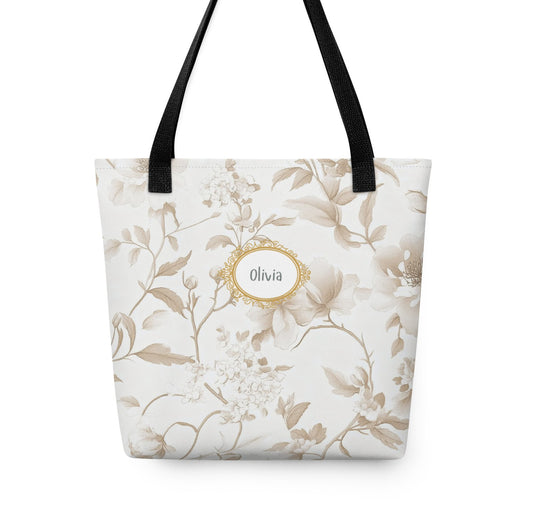 Tote bag personalizzata chinoiserie beige