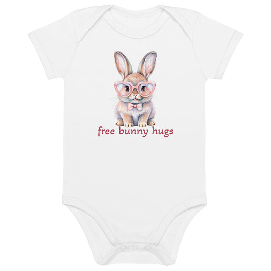 Body neonata con coniglio in cotone organico 100%